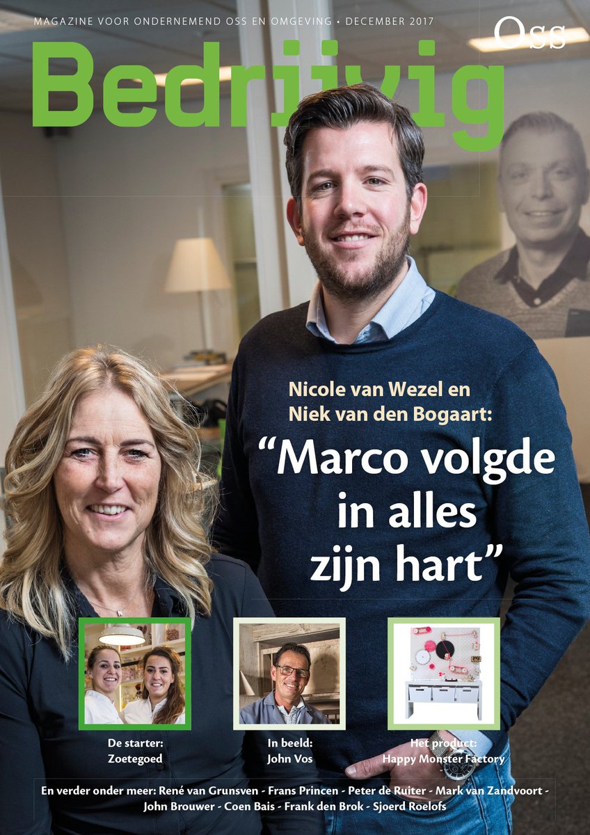 Mark_Bras's tweet image. TROTS, de nieuwe editie van Bedrijvig Oss is wederom binnen. 84 pagina's  over ondernemend Oss. Met op de voorpagina: @CARMediaBV  
"Marco volgde in alles zijn hart"