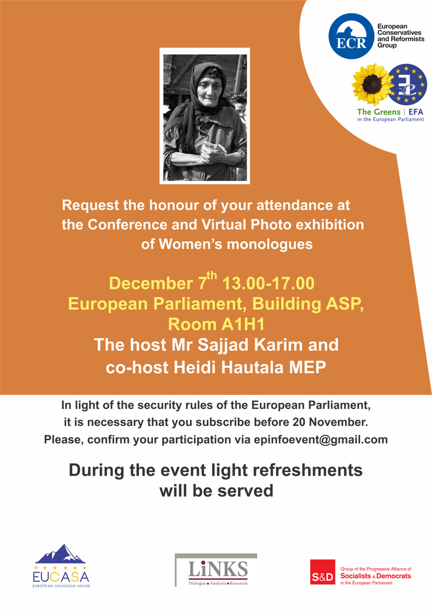 eucasa_eu's tweet photo. visit our #Conference &amp; #Virtual #Photo #Exhibition of #Women's #monologues in #Conflict #Zones #EuropeanParliament #Brussels Room A1H1, 7th of December from 13:00 to 17:00 https://t.co/tlrj2h0xii