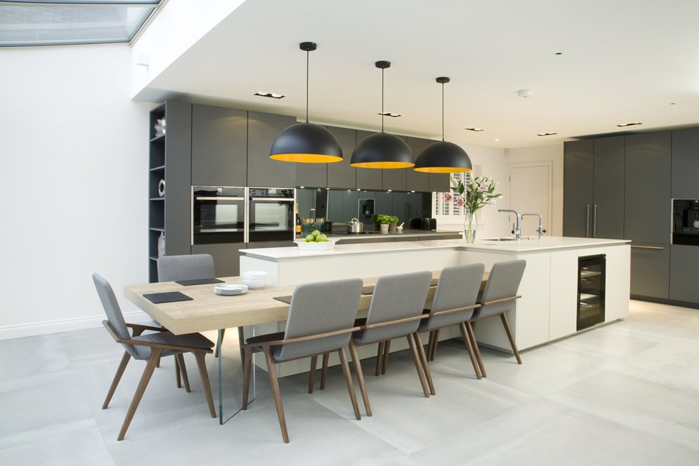 Poggenpohl Kitchens On Twitter Poggenpohl Kitchen With Wall And Tall Units In Diamond Grey An Interesting Alternative To The Breakfast Bar Is The Outsize Island Unit Which Incorporates A Low Level Dining