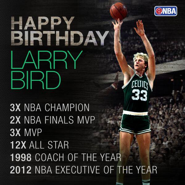 Happy 61st Birthday to Larry Bird!!     