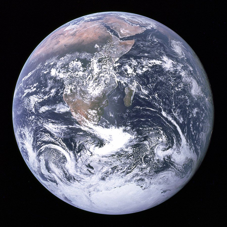 45 years ago today, the crew of Apollo 17 took this famous 'Blue Marble' portrait of Earth.

They were about 18,000 miles away from home, headed towards the moon.

Take a moment today to remember that we all live here.