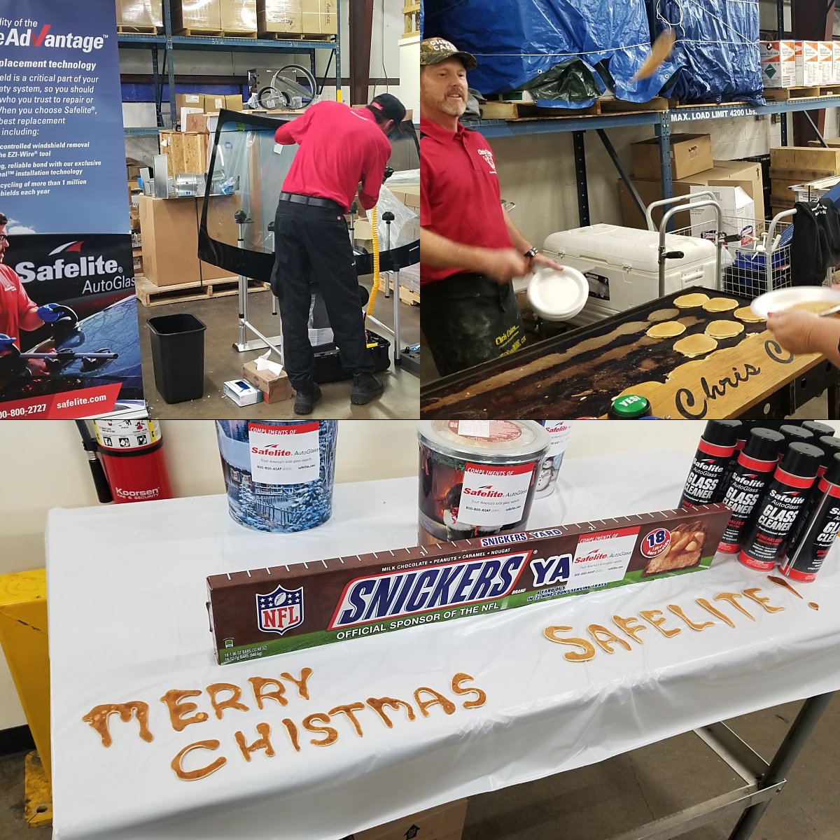 Big thanks to <a href="/safelite/">Safelite</a> for coming out to our HQ today in Louisville, demonstrating their new windshield repair tool, and for bringing Chris Cakes Indiana with for a very tasty, and entertaining, breakfast! We appreciate our partnership for our entire fleet of service vehicles!