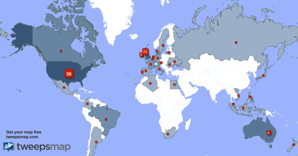 JBHWWproject's tweet photo. My followers live in USA (35%), UK.(21%)... Get your free map: https://t.co/JtL43H8dpU https://t.co/vg2NZnioXT