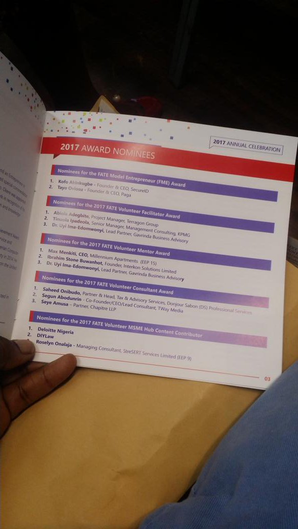 Interkonbiz's tweet photo. 2017 Fate Annual celebration. We got nominated. https://t.co/F0h44AZ70U