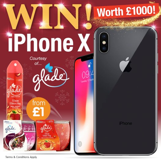 📱#COMPETITION TIME📱

LIKE and COMMENT "#Glade" for the UNBELIEVABLE chance to #WIN an iPHONE X thanks to the amazing people over at <a href="/Glade/">Glade®</a> ! 

Competition ends 14.12.17!