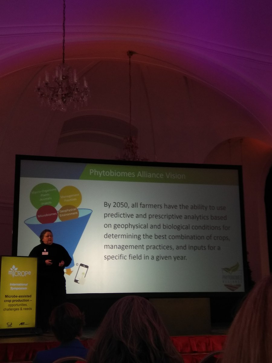 VasviChaudhry's tweet photo. #miCROPe2017 Prof. Kelly Eversole (International Phytobiome Alliance, US) talking about Next generation precision agriculture using phytobiome understanding and vision 2050 of phytobiome alliance. https://t.co/KTlxUV06n4