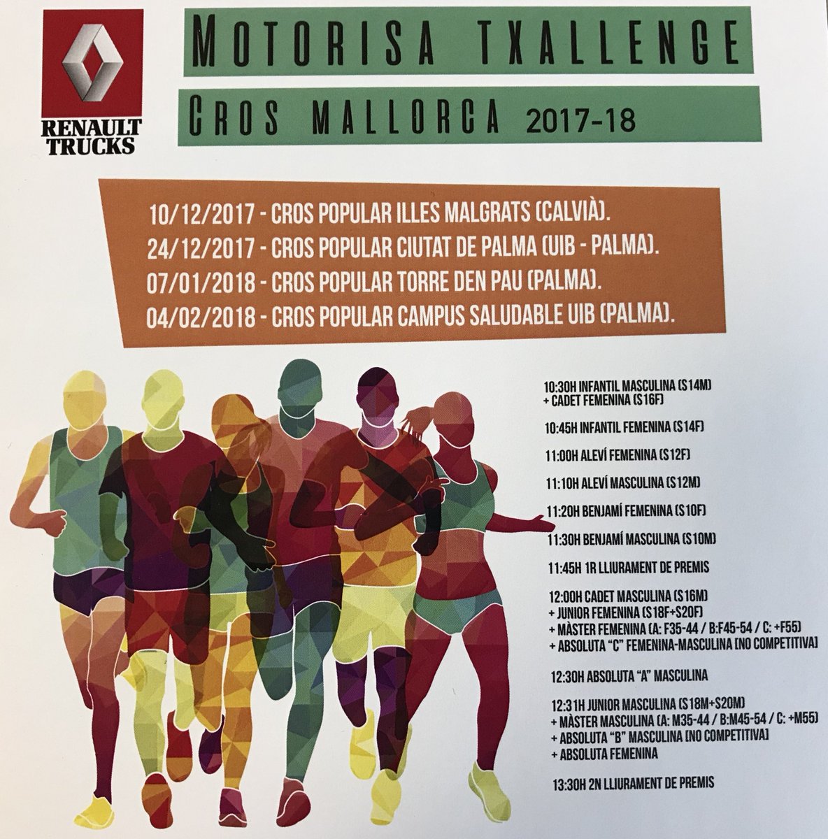 MOTORISA CON EL DEPORTE! 
Anímate a participar al Motorisa Txallenge Cros Mallorca 2017-2018.
Inscripciones en elitechip.net
#Motorisa #deporte #Palma