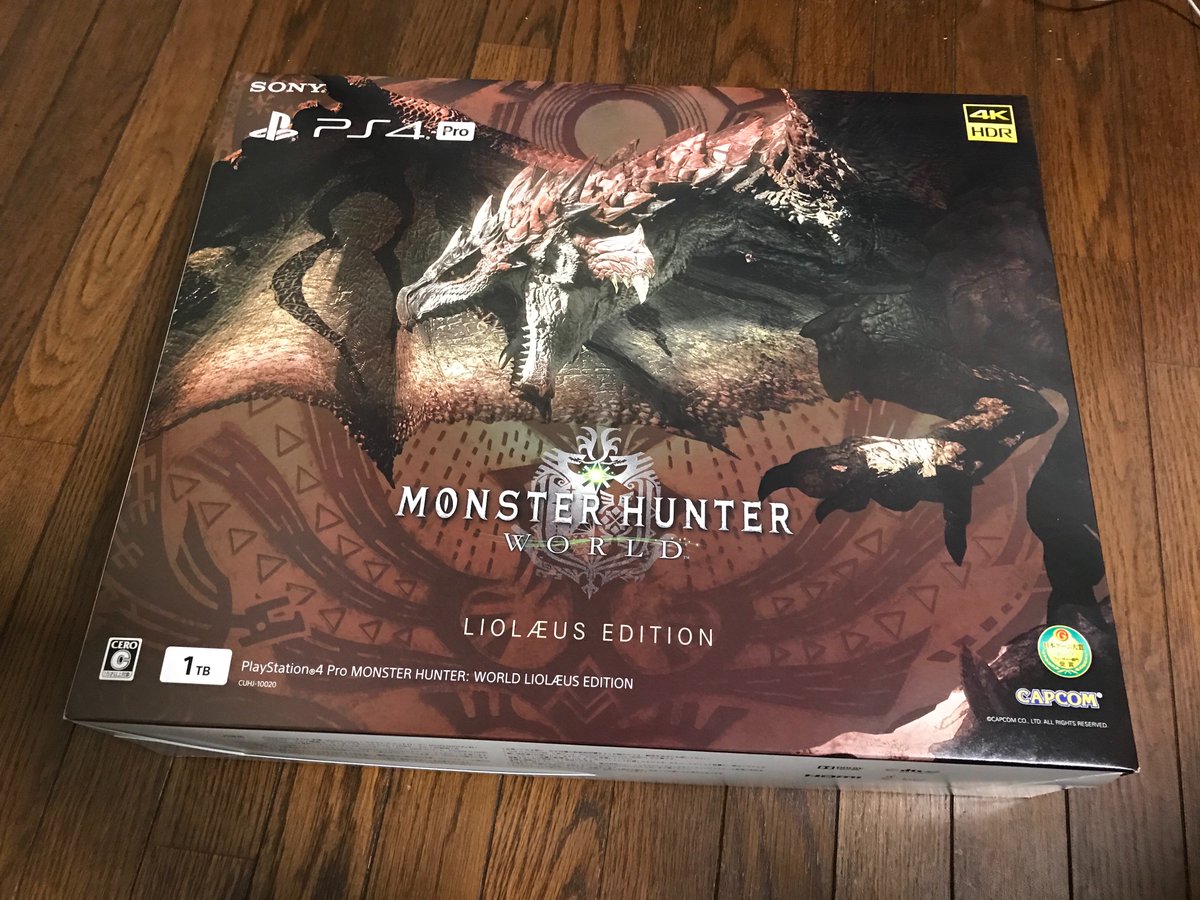 O Xrhsths デュオ Sto Twitter Ps4proを買いましたヾ ๑ ﾉ 限定カラーが出るを待っていました モンハン仕様でその名は Playstation 4 Pro Monster Hunter World Liolaeus Edition 今から既存 Ps4から引っ越しですが 4時間程かかるそうで遊べるまでにはもう