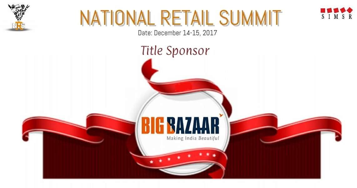 NRS_SIMSR's tweet photo. Presenting to you, the Title Sponsor for the National Retail Summit 2017 - BigBazaar!!! 

We are glad to be associated with the #1 hypermarket in the Retail Industry.

Thank you @BigBazaar 

#NRS2017 #PGRM201719 https://t.co/p0o4jrKphi