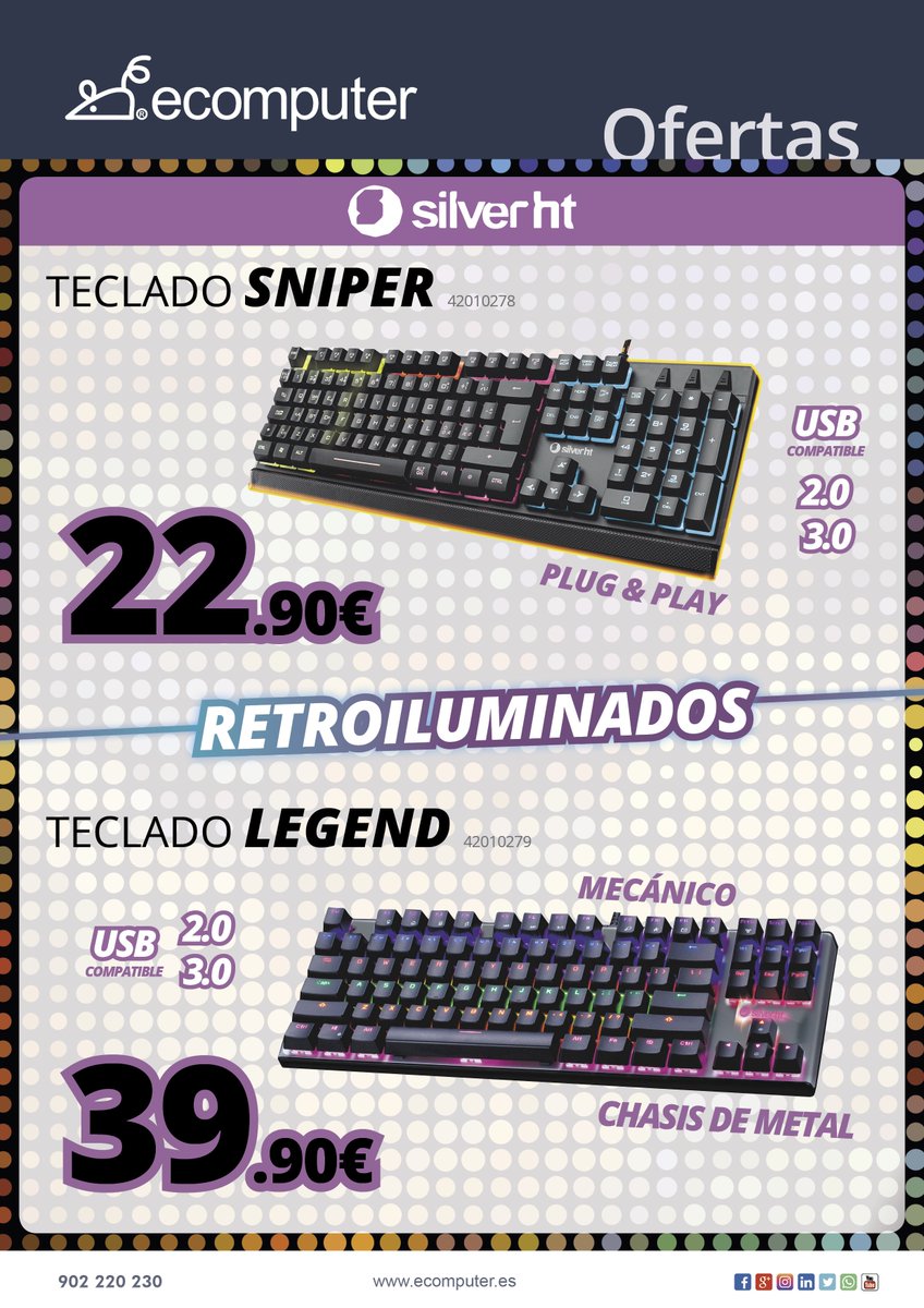 Ecomputer_'s tweet photo. Llega el #Gaming por #Navidad y con él estos teclados de #SilverHT con los que apuestan a nivel técnico y estético. Se adaptan a las necesidades de los #gamers con las características imprescindibles para no sufrir ningún contratiempo ¡Y no dejes de jugar! 🎮 #TiendasEcomputer https://t.co/zeCd0Dnxn7