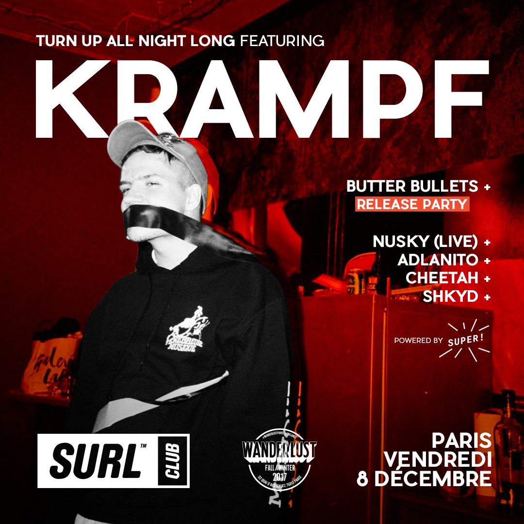 SURLMAG's tweet photo. Le turbulent @WKrampf sera avec nous vendredi soir au @WanderlustParis avec la lourde tache de réitérer la performance légendaire de sa @boilerroomtv. #SURLCLUB https://t.co/OlmtGQy9xa https://t.co/MiE7GhebQx