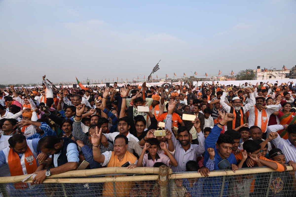 narendramodi's tweet image. In Surat, spoke about the transformation in Gujarat over the last two decades, when BJP has got the opportunity to serve the state. We remain committed to working even harder for Gujarat’s further growth.