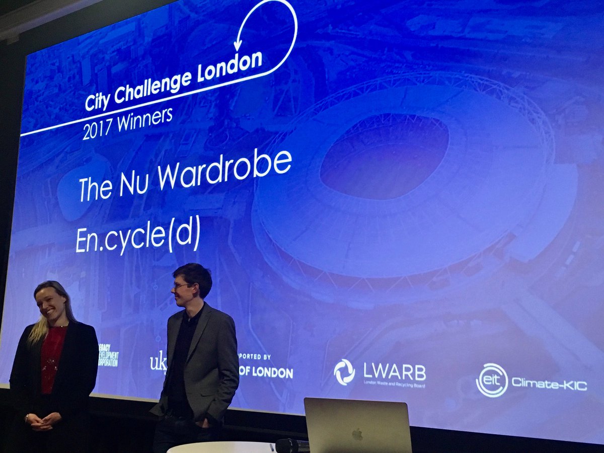 jackrconnors's tweet image. .@thenuwardrobe &amp;amp; @encycled win €10k for #sustainable #fashion innovation at @ClimateKIC_UKI's #CityChallenge London!