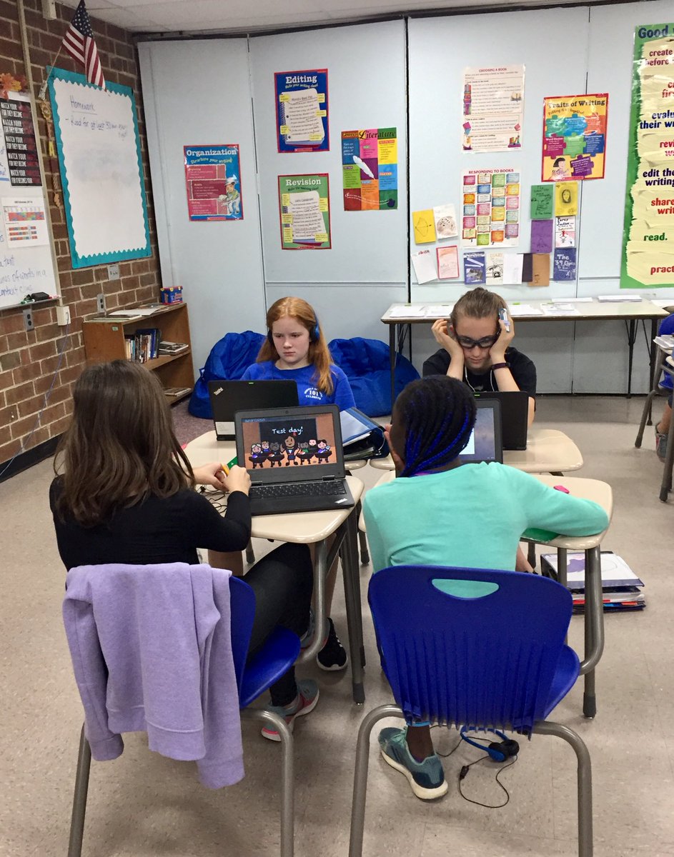 culbrethtigers's tweet photo. ELA students working on nonfiction reading strategies about the Great Depression and the Dustbowl in stations #CulbrethCougars #CougarPride https://t.co/iSufRq4ShB