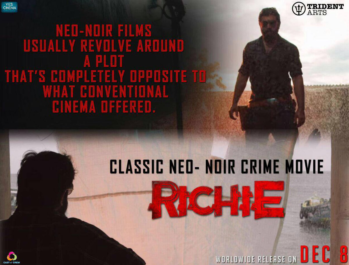 cinewritersoffl's tweet image. #Richie Classic Neo- Noir Crime Movie 
#RichieFromTomorrow  @NivinOfficial @ShraddhaSrinath
@LakshmiPriyaaC @natty_nataraj @VinodShornur @SureshChandraa @prgautham83 @tridentarts16 @Richiehandle @prakashraaj @iam_raghavan @DoneChannel1 #NivinPauly