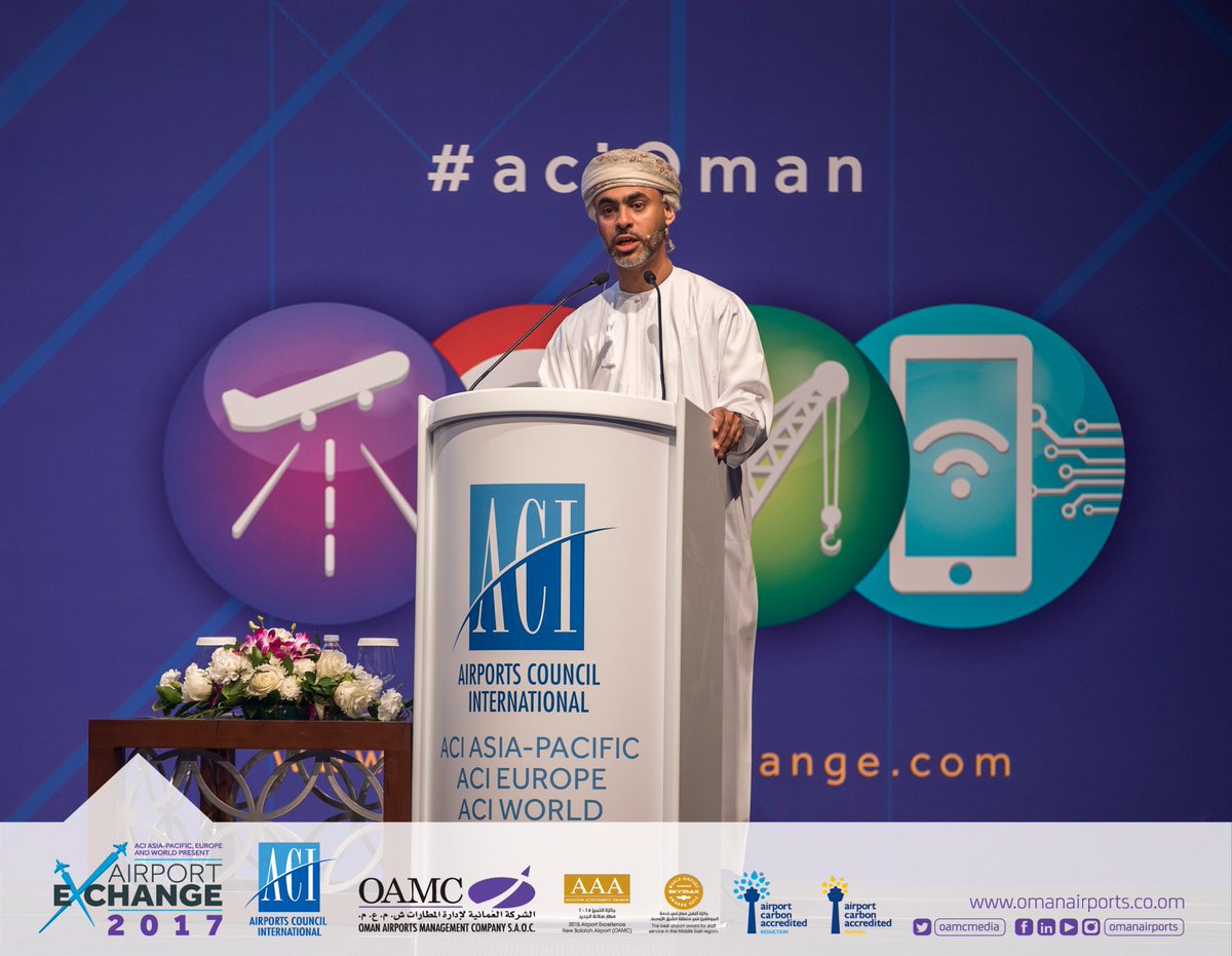 OmanAirports's tweet photo. The last keynote discussion session presents speakers Harj Dhaliwal, MD of Middle East and India Hyperloop One & Sheikh Khalid bin Hilal Al Yahmadi, CEO of Muscat National Development & Investment Company (ASAAS) & Chairman of Salam Air. #followus #Omanairports #ACI2017 #aciOman https://t.co/HA4eT0btoH