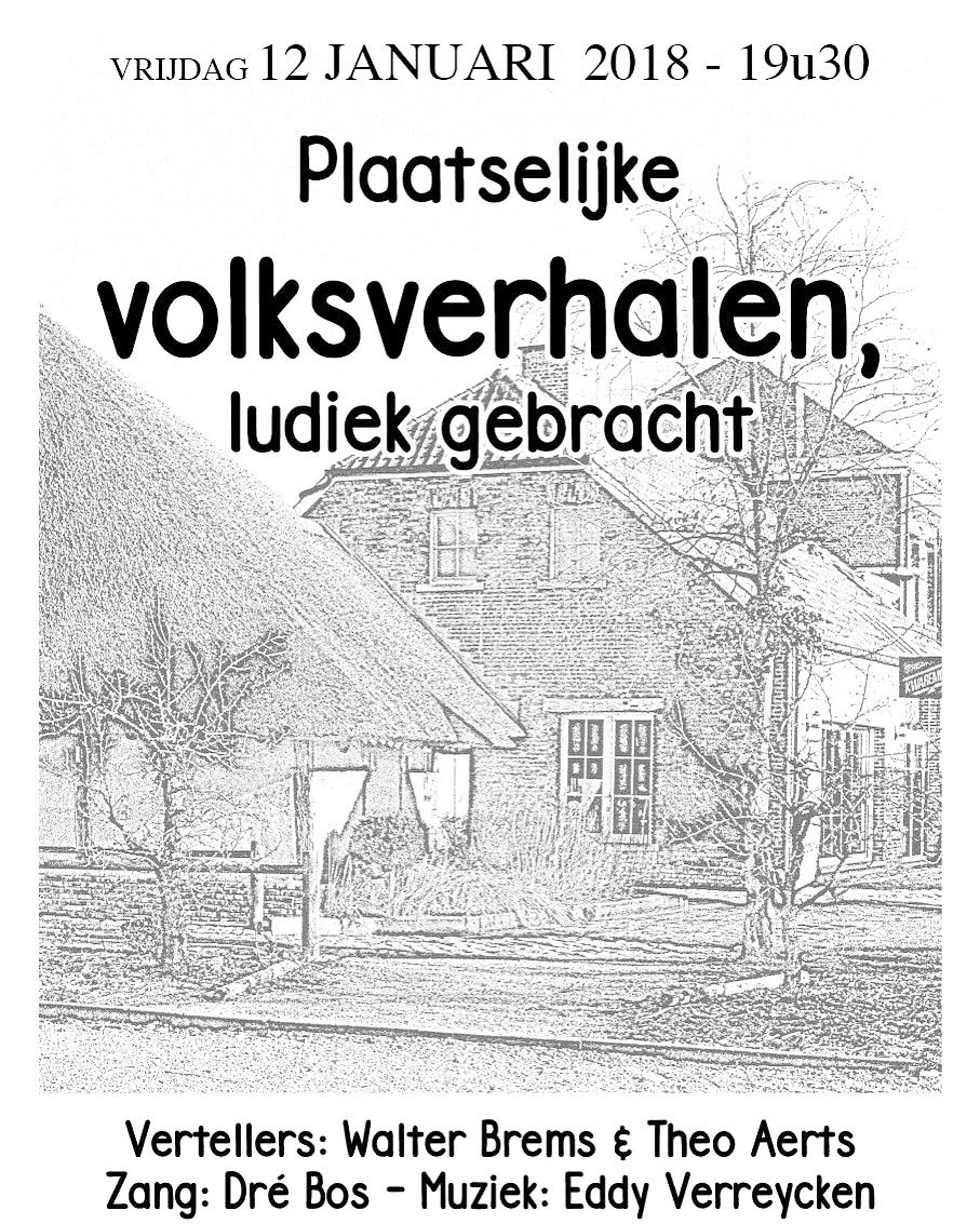 Op 12 januari zitten we met z’n allen gezellig bij elkaar om te genieten van een avond vol volksverhalen, gebracht met de nodige humor. Jij komt toch ook?