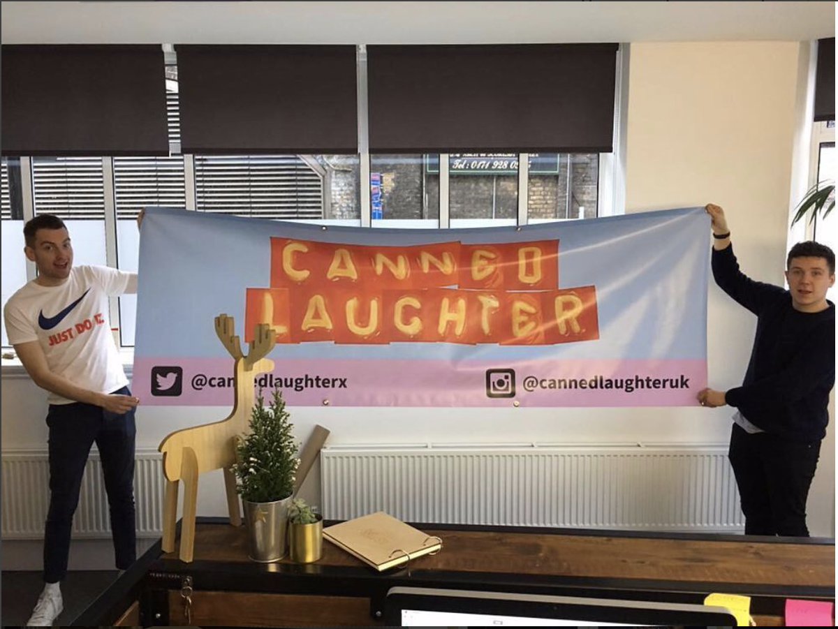Cannedlaughterx's tweet photo. New sign just in time for our Christmas Show tomorrow night thanks so much to @firstsignsgroup - pic - @kennettanner get this guy a #modellingcontract https://t.co/61UTUvFpED
