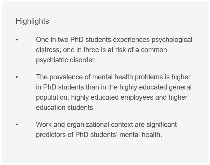 ithinkwellHugh's tweet photo. PhD supervisors: Many PhD students will experience mental health issues. Bear this in mind at your next meeting and when giving feedback. https://t.co/QZawledvHG
#PhDforum #EMCRforum #gradschool https://t.co/GYrZpG5YOJ