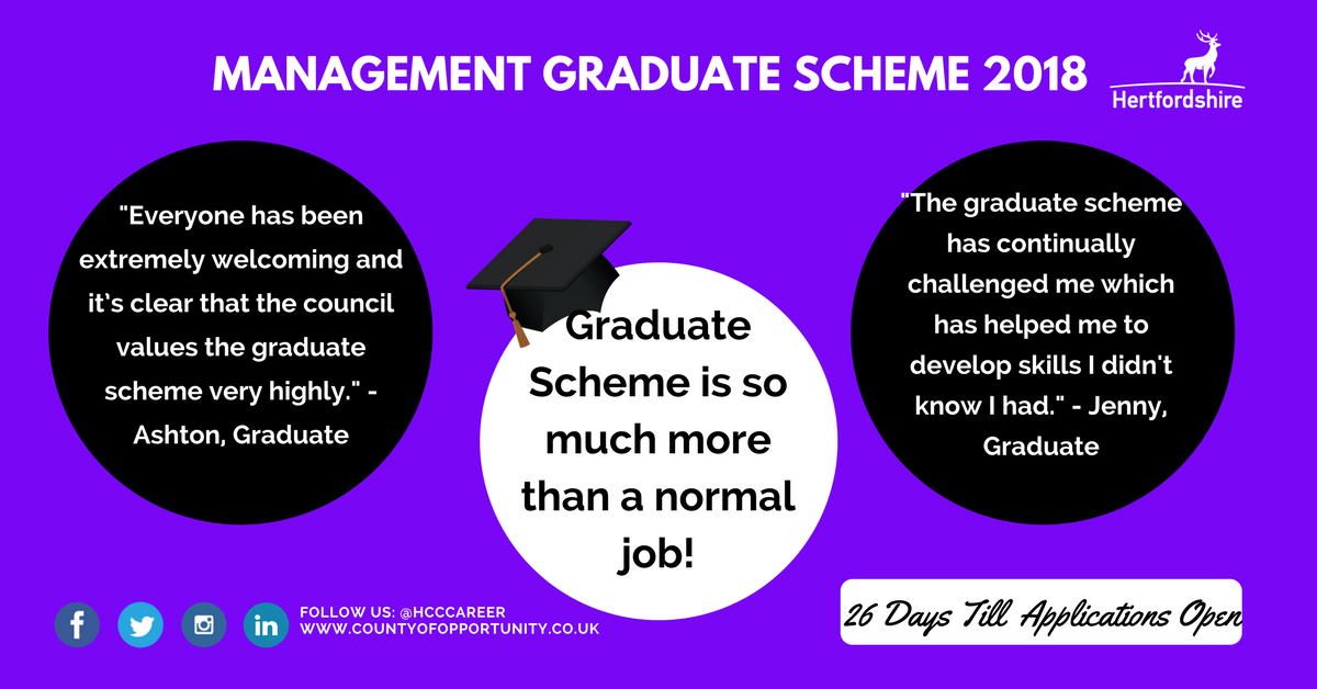 hcccareer's tweet photo. π 26 Day till Management Graduate Scheme goes liveπ
π£οΈ'Graduate Scheme is so much more than a normal job'
ποΈ02.01.18 Management Graduate Scheme
#managementgraduates #graduates #graduatescheme #hccgraduates2018 #getreadytoapply https://t.co/Aawv8iu0ev