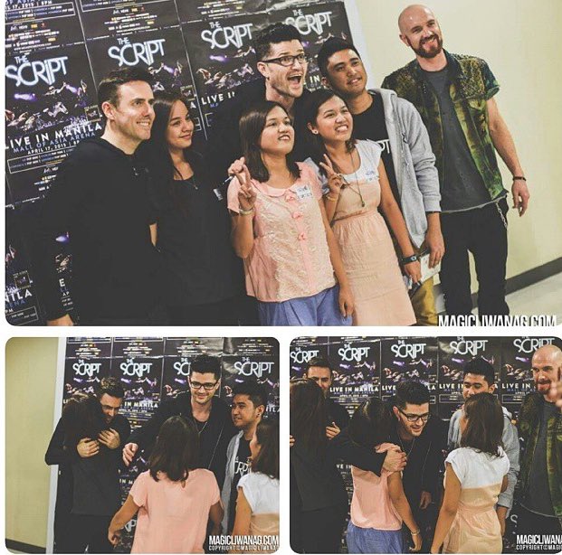 nervs12's tweet photo. @thescript #FreedomChildTour #WhenIMetTheScript #TheScriptFamily Met them on April 17,2015 together with my twin @milli96!๐Not really hopeful about winning M&G contest that time since I have no luck with it but thankfully I did!โค๏ธGoing to see them this April again! Love you lads!๐๐๐ https://t.co/KAWcr0GFXt