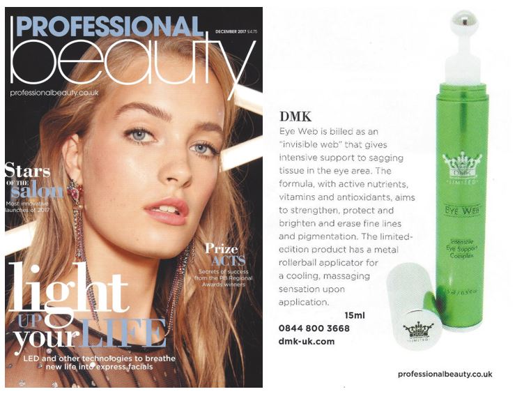 dmkuk's tweet photo. @pro_beauty magazine loves new DMK Eye Web in their December issue!
https://t.co/6yEdpLKn60
Cal DMK Skin Co on 0844 800 3668 or contact your nearest DMK Skin Clinic: https://t.co/9a5oLwTG8f
#dmkskin #dmkskinco #dmklimited #dmkrrpm #dmkeyeweb #thursdaythoughts https://t.co/GdiYzqjZcL