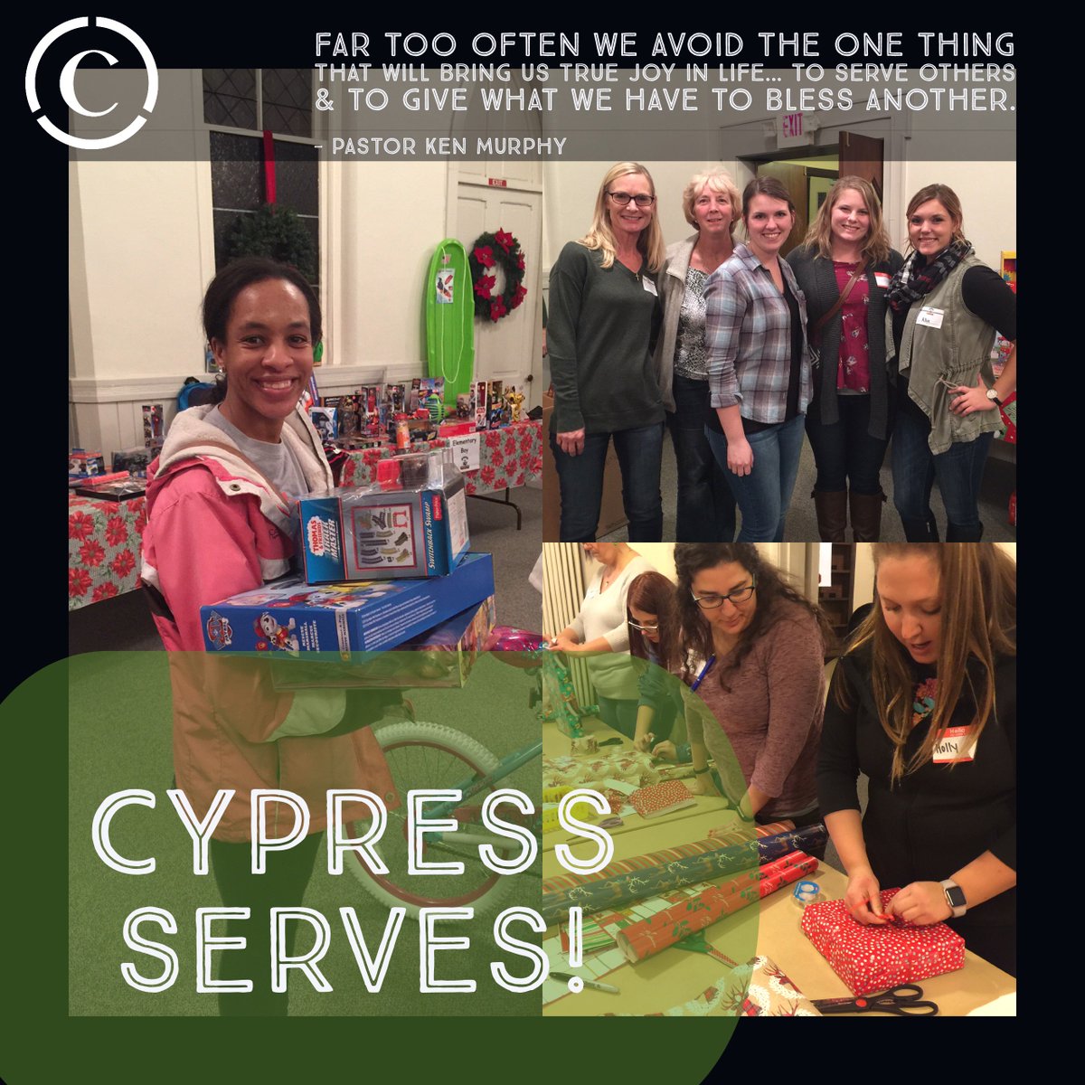 LoveColumbus's tweet photo. Last night a serving team from Cypress with SON Ministries made Christmas gift shopping and beautiful wrapping possible for underprivileged families throughout Columbus. If you’d like to serve like this visit https://t.co/yzQBSTyq6H to learn more and sign up.
#lovecolumbus https://t.co/tpxVXzSCtZ