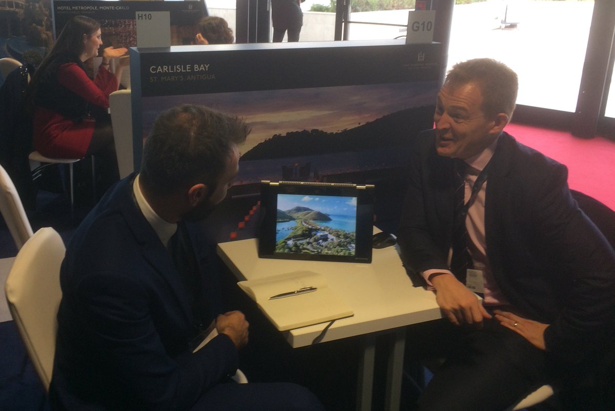 Paul from <a href="/PineappleHotels/">Pineapple Hotels</a> representing <a href="/Carlisle_Bay/">Carlisle Bay</a> at this year's #ILTM in Cannes #ILTM2017