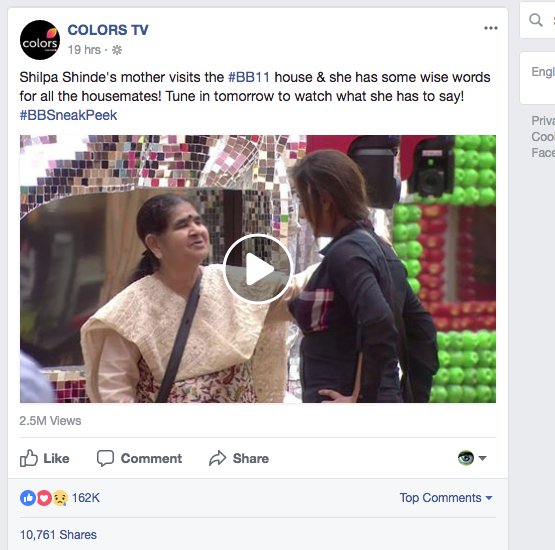 HerdHUSH's tweet photo. @ColorsTV #ShilpaShinde's Mom Rocked Internet

This is From Facebook 

 2.5       Million Views
162K     Likes
10,761  Shares

#BB11
Try Beat This Again
👇👇👇 https://t.co/VVQ2bz4mDN