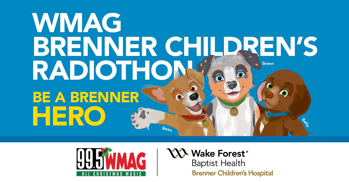 BrennerFriends's tweet photo. The 2017 WMAG Brenner Children’s Radiothon is officially underway! Now is your
chance to impact the lives of patients and families that are touched by Brenner
every day. Become a Brenner HERO today! Call 1-877-343-HERO (4376) or visit https://t.co/bnxoISMpM6 https://t.co/3IFiFEiiFL