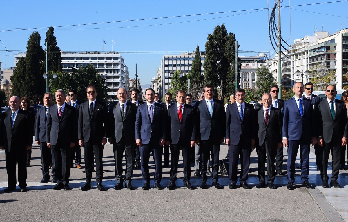 abdulhamitgul's tweet photo. Sayın Cumhurbaşkanımıza refakaten Yunanistan'dayız. Resmi temaslarımıza heyetler arası görüşmeler ile başladık. https://t.co/glRe4saRYH