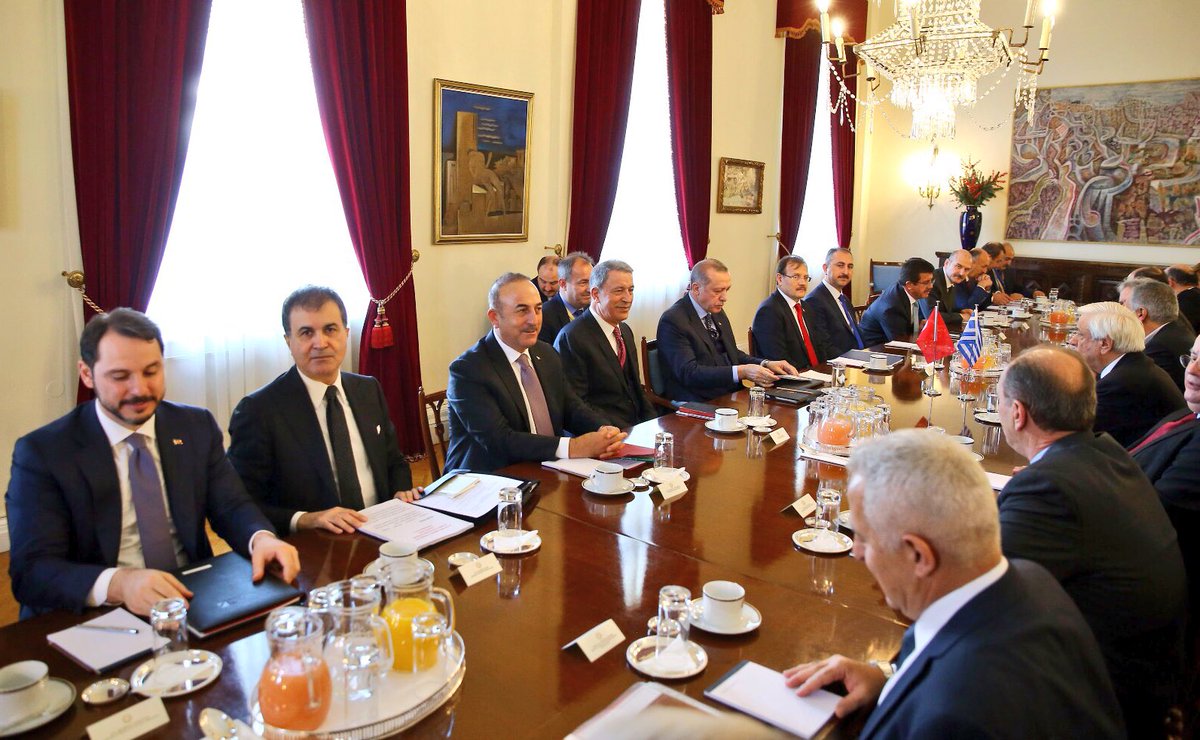 abdulhamitgul's tweet photo. Sayın Cumhurbaşkanımıza refakaten Yunanistan'dayız. Resmi temaslarımıza heyetler arası görüşmeler ile başladık. https://t.co/glRe4saRYH