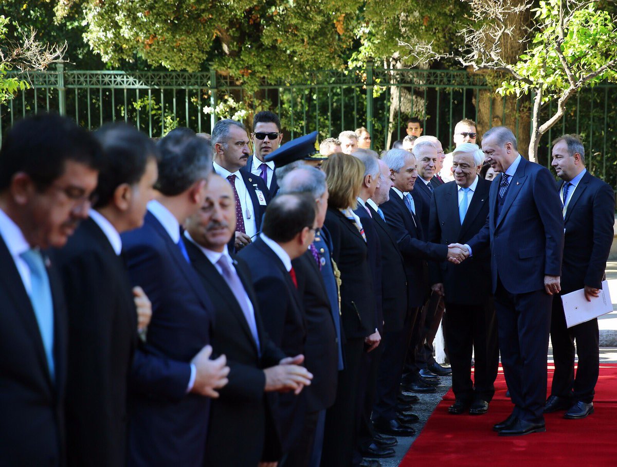 abdulhamitgul's tweet photo. Sayın Cumhurbaşkanımıza refakaten Yunanistan'dayız. Resmi temaslarımıza heyetler arası görüşmeler ile başladık. https://t.co/glRe4saRYH