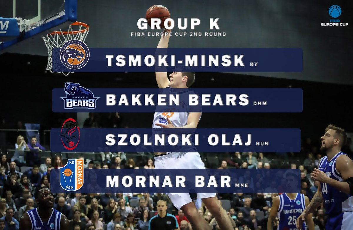 MinskBasket's tweet photo. Наша новая група у @FIBAEuropeCup: чарнагорскі @MornarBar, венгерскі @SzolnokiOlaj ды @bakkenbears з Даніі!

Першы матч на другім этапе турніру - 20 снежня супраць Бакен Беарз на Falcon Club! https://t.co/xR1TYV3Loh