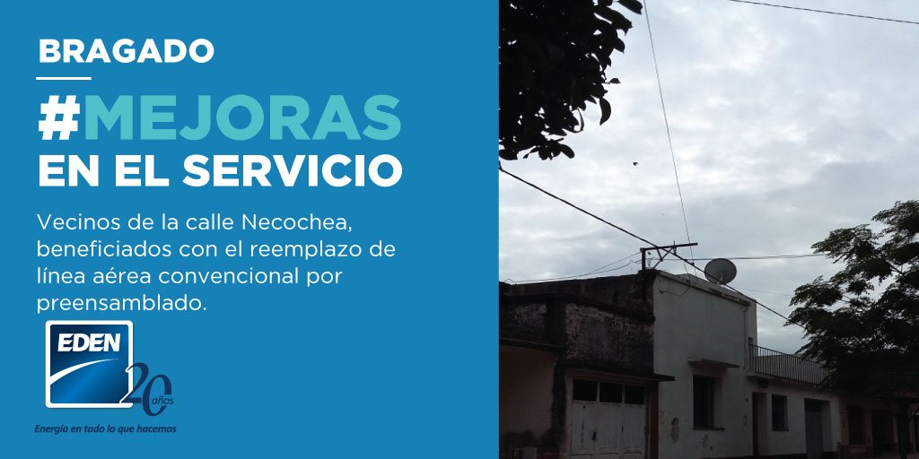 EDENSAcomunica's tweet photo. #Bragado Seguimos realizando #ObrasEDEN para mejorar la calidad del servicio https://t.co/1RwYct7W06