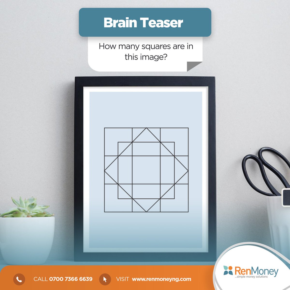 Renmoney_ng's tweet photo. #ThursdayTease #BeTheFirstToAnswerThis
Are you ready for a midday task to awaken your genius mind?
Comment below.. #90DaysWithRenMoney #24DaysToGo. https://t.co/80ySTK8EwV