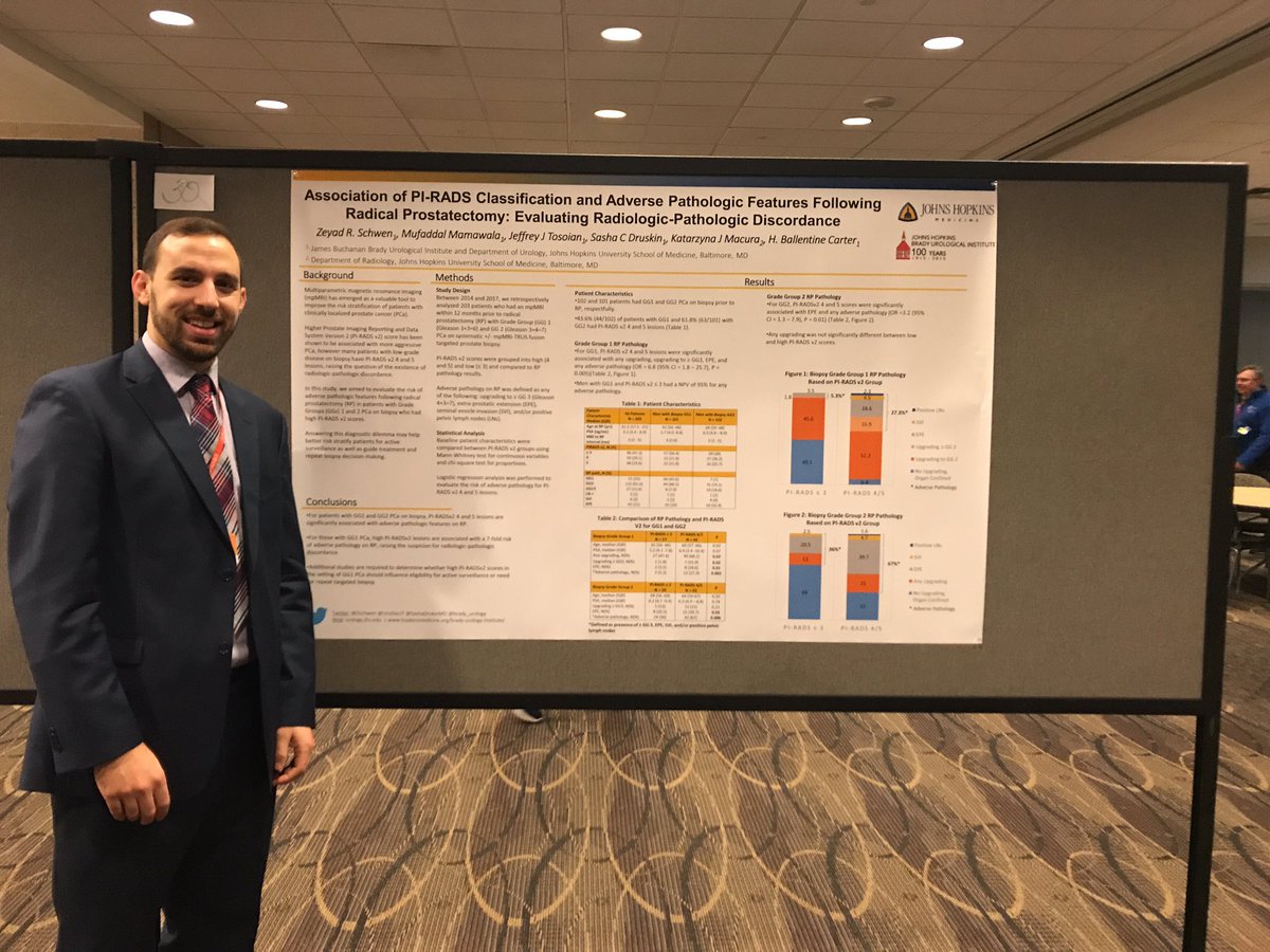 7 fold risk of adverse path at RP for GG1 on biopsy if PIRADS 4-5 #radpathdiscordance <a href="/brady_urology/">The Johns Hopkins Brady Urological Institute</a> #PCaResearchDay <a href="/ZSchwen/">Zeyad Schwen MD</a> @UroDocJT