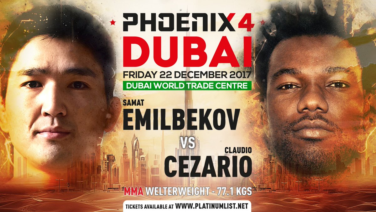 PhoenixMMATHAI's tweet photo. Emilbekov from #Kyrgyzstan VS Cezario from #Brazil at #Phoenix4Dubai

#phoenixfightingchampionship #phoenixchampionshi #mma #uae https://t.co/lOLn342mHX