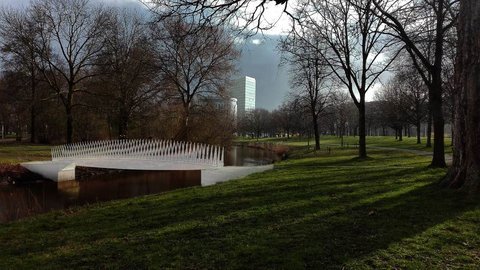 ValbiomAsbl's tweet photo. "Feasibility of a 14m bridge made of bio-based composite is proven (…) Biobased materials can be used on building industry!" @PatrickTeuffel @TUeindhoven - Impression B3 bridge in Dommel landscape https://t.co/fG4f6EjFRe #BCC2017 #COMPOSENS https://t.co/c4Tr6PZ4ET
