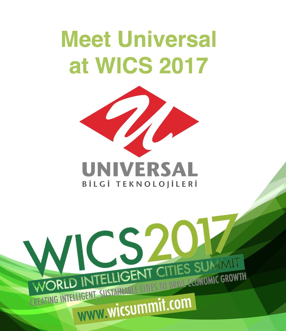 Meet Universal at their stand at #WICSummit 13 Dec.
Universal prepares and implements #software projects for #city and #municipality management | To register email info@eurasiastrategies.com | Register 3 and only pay for 2 | #Technology #SmartCities #Ankara <a href="/Universal_Bilgi/">Illegal Zone M</a>