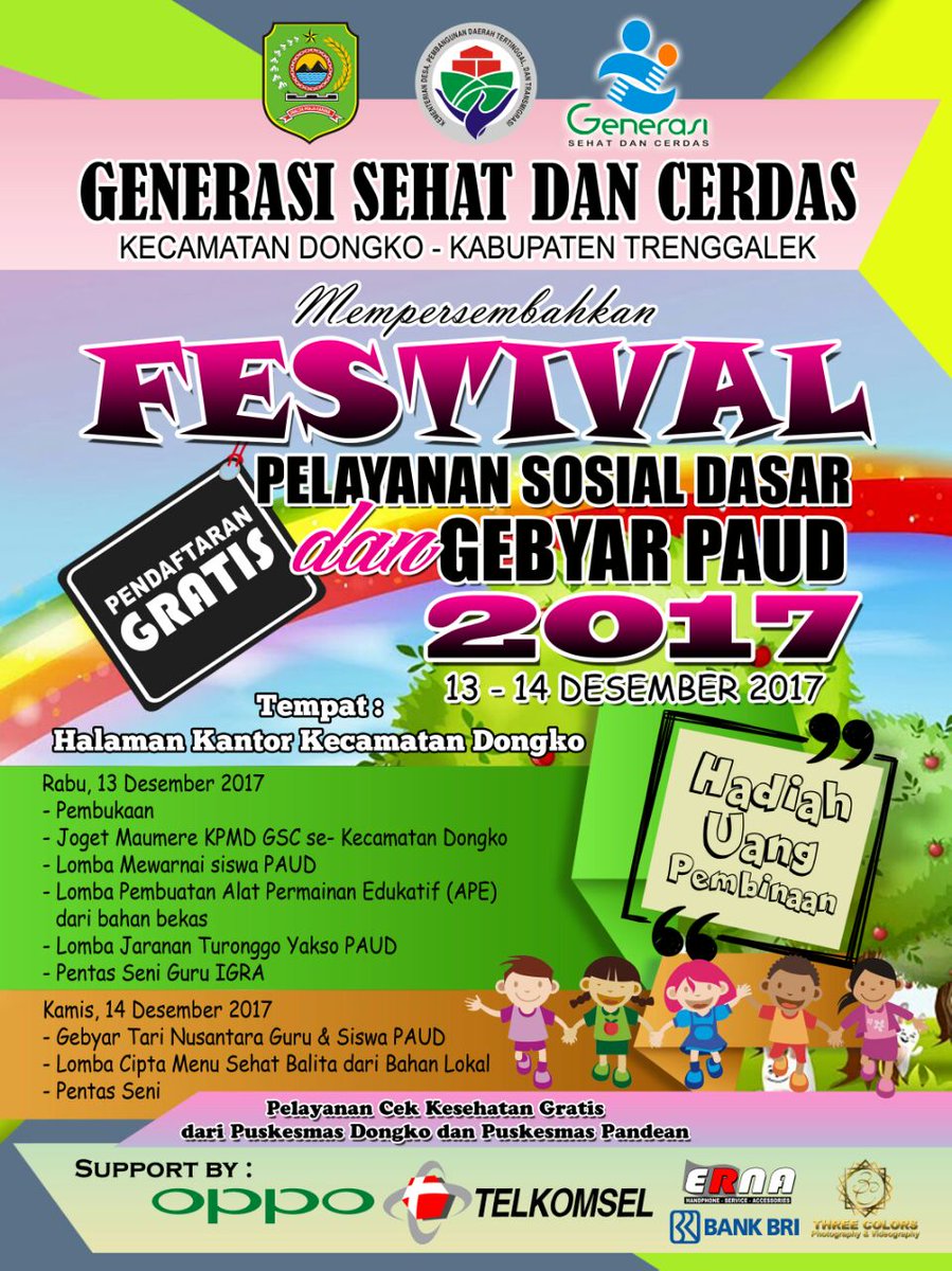 Ayo.... Meriahkan AkhirbTahun 2017 dg Festival PSD Kec. Dongko #GscTrenggalek  <a href="/kmngenerasi/">GenerasiSehatCerdas</a> <a href="/KemenDesa/">Fast Track Travel</a> <a href="/EkoSandjojo/">Eko P. Sandjojo</a> <a href="/taufikmadjid71/">IG : taufik.madjid</a> <a href="/gsc_jatim/">gsc.jatim@gmail.com</a>