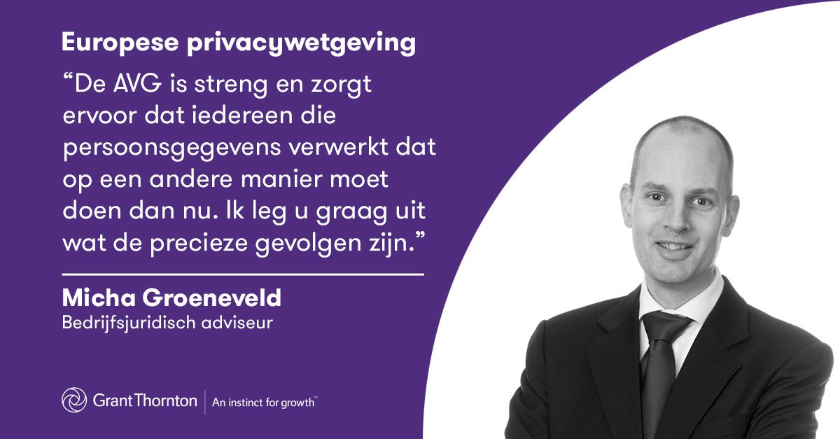 De nieuwe Europese #privacywetgeving is streng en verplicht iedereen die persoonsgegevens verwerkt dat op een andere manier te doen dan nu. Zorg dat u weet wat verandert. Download nu het rapport! bit.ly/2jo1VPs #cybersecurity #avg #privacy