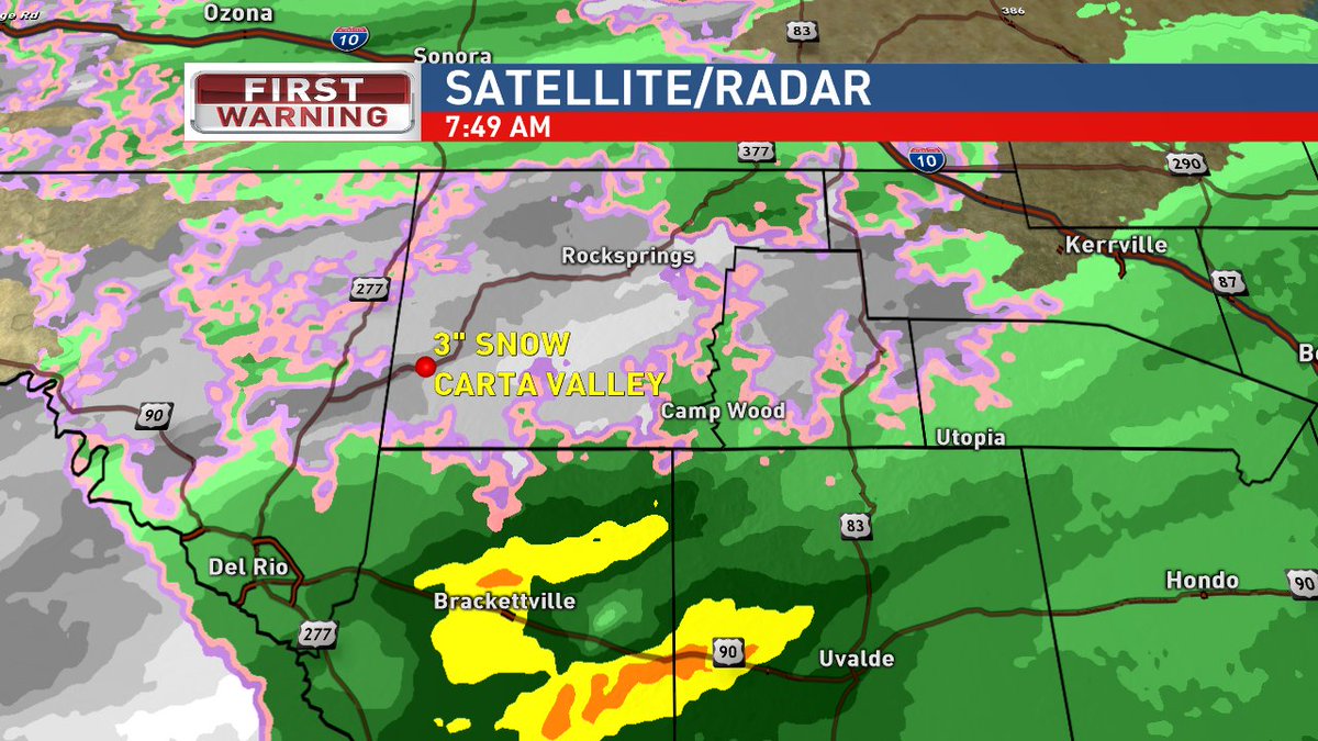 wxstevens's tweet photo. Official report of 3" of snow on the grass in Carta Valley, Edwards County. @KABBFOX29 https://t.co/01DKgdgLWU