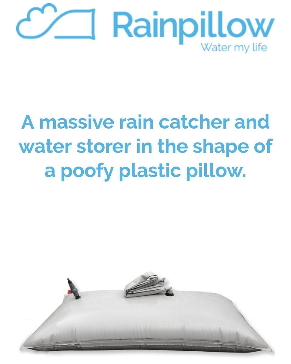 AdvBuilding's tweet photo. The #Rainpillow is designed for anyone to install &amp; #harvest #water. #DIY for storing both #rain or grey water, then fold up  &amp; pack away, #Genius https://t.co/wkIrayepAV