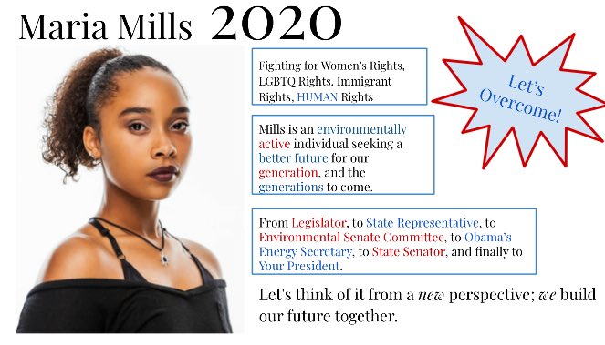 mariamillsp3's tweet photo. Happy to have crafted or first campaign ad. Let’s go Mills #2020 #rhsp3 https://t.co/FzqddNphS3
