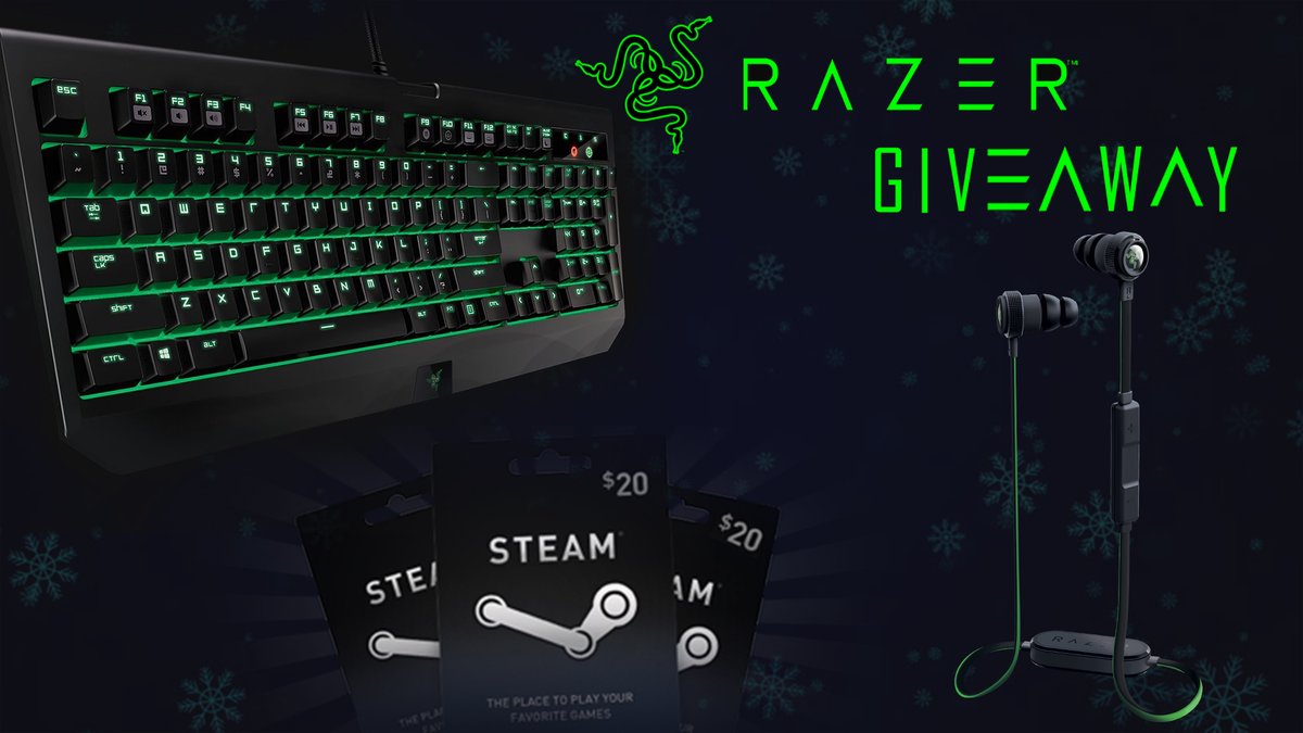 FrogDudeTV's tweet photo. *GIVEAWAY*
The #Razer Christmas Bundle #Giveaway! You can win a BlackWidow Ultimate 2016 Keyboard, Hammerhead in-ear Bluetooth headphones and a £20 Steam #Giftcard!!

Click here to Enter: https://t.co/a1KIk5N6TI

#Gleam #giveaway #Giveaways #Twitch #Retweet https://t.co/SxbWbcoVVI