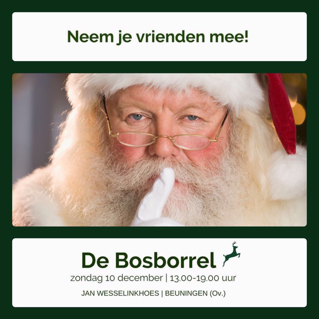Het is bijna zover, de #Bosborrel #JanWesselinkhoes #10december
#Letitsnow #Letitsnow 

Neem je #vrienden mee en begin de zondagmiddag met een mooie wandeling door het #BeuningerAchterveld