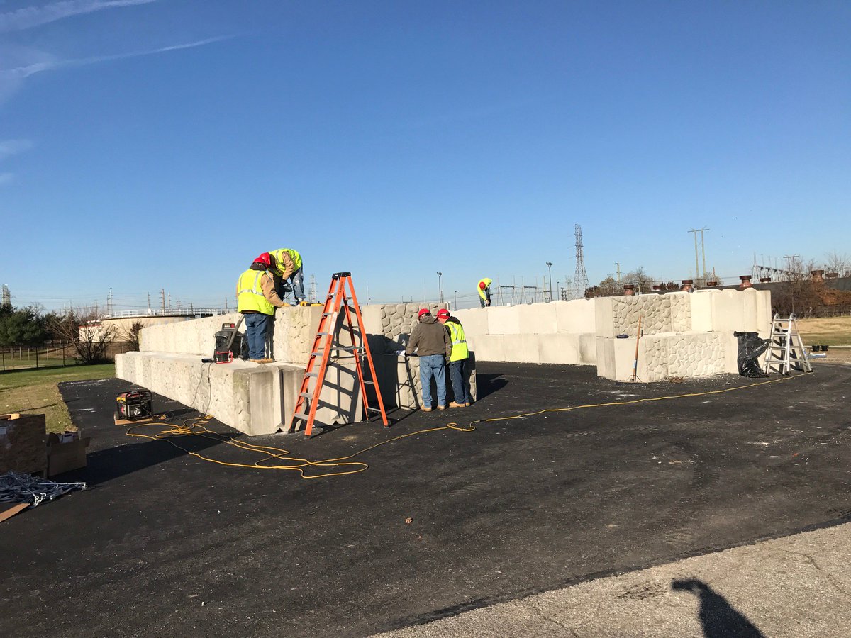 Pennoni's tweet photo. #PennoniOutNAbout! Burlington City Salt Storage Facility.. #PennoniProject Pictured in the photo (from right to left) is Mayor Barry Conaway, David Ballard (Business Administrator), and Pennoni's Ken Shine. https://t.co/Y0IwvBp365