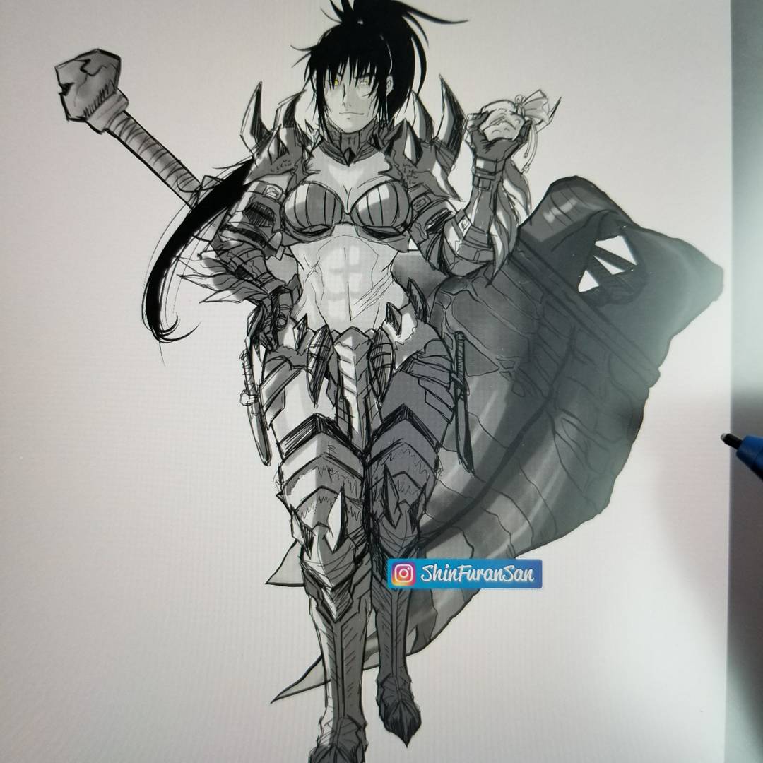 ShinFuranSan's tweet photo. Drawing my MHG huntress with the Lvl 10 Grimclaw Armor.
I still say.... damn....those weapons are flipping HUGE!
♤♡◇♧
#shinfuransan #autodesksketchbook #mhgenerations #hammer #digitalart #monsterhunter #microsoftsurfacepro4 https://t.co/3VBjn7zJTL
