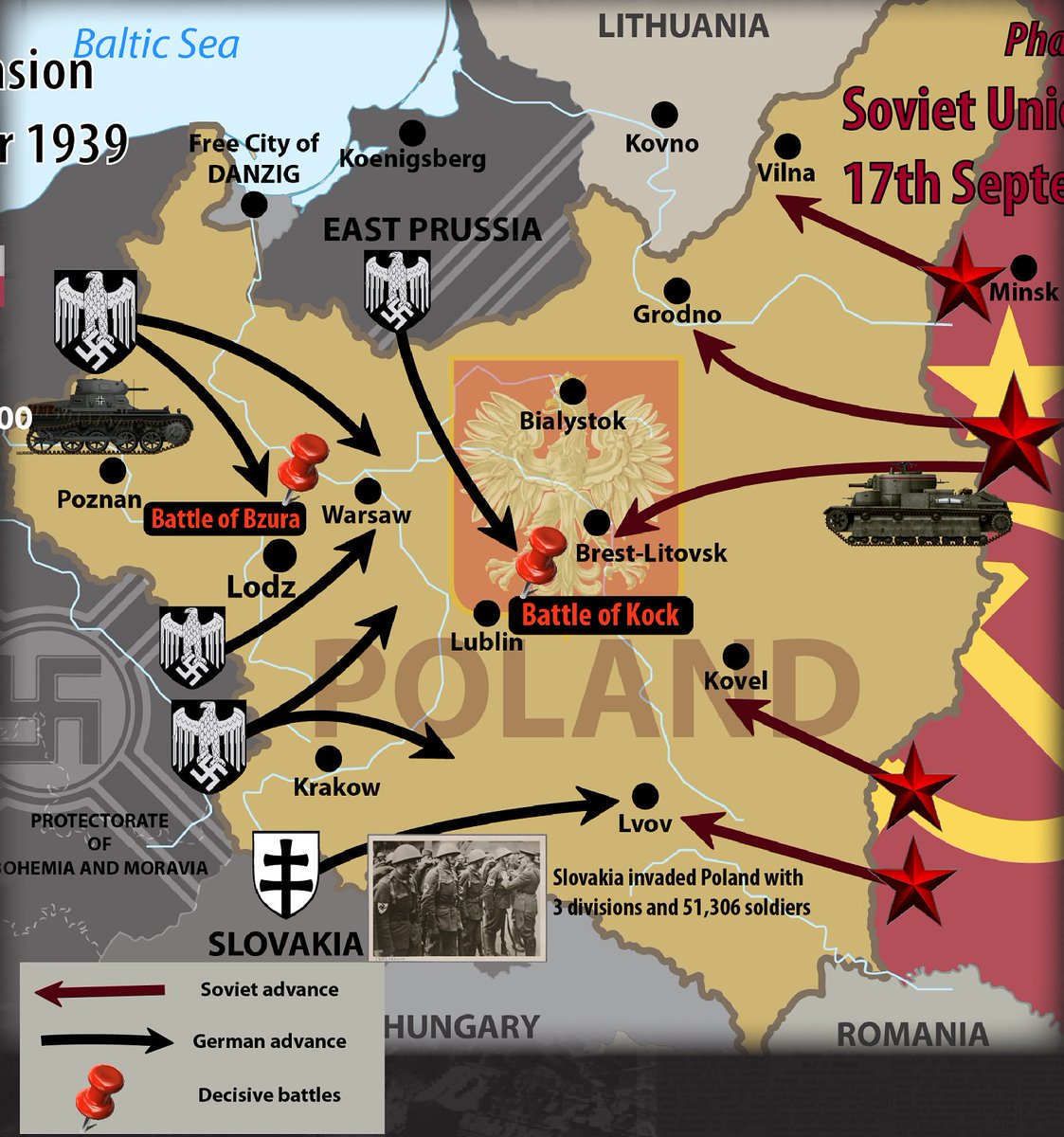 WarInfographic's tweet photo. Even 90,000 Polish military personnel escaped to either Hungary or Romania
https://t.co/8OzNIg2Nrj

#worldwar2 #ww2 #invasionofpoland #military #deserters #personnel #hungary #romania #infographic #warinfographic #InterestingFacts #polishmilitary https://t.co/65RIt2X1j6